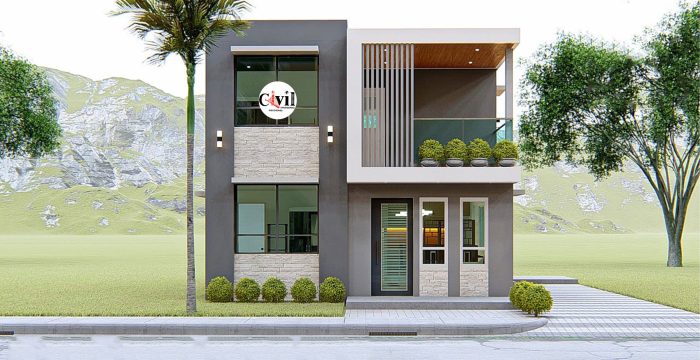 Desain rumah minimalis type 21 2 lantai