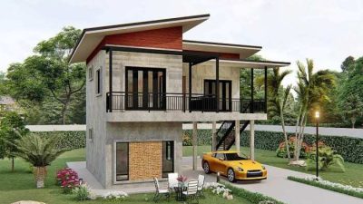 Desain Rumah Tingkat Belakang Sederhana