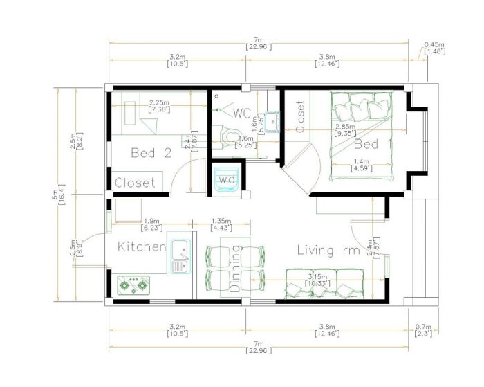 Desain rumah muka 5 meter