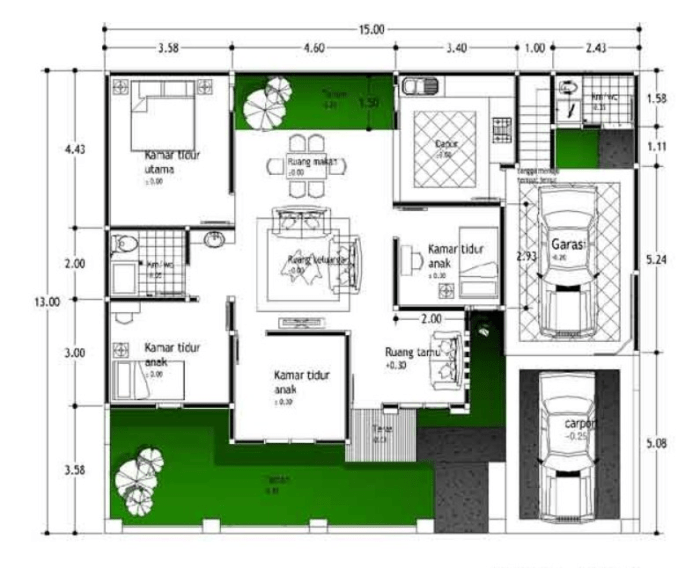 Desain rumah ukuran 10x12